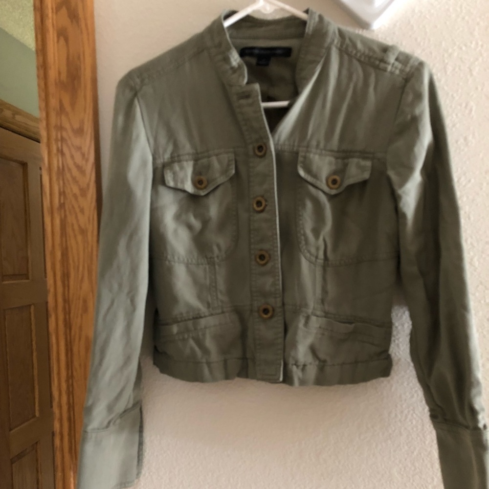 EUC express silk jean jacket green S